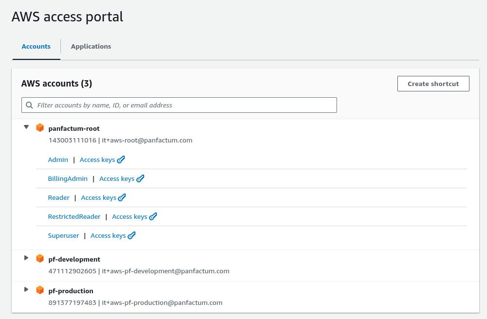 Empty AWS Access Portal