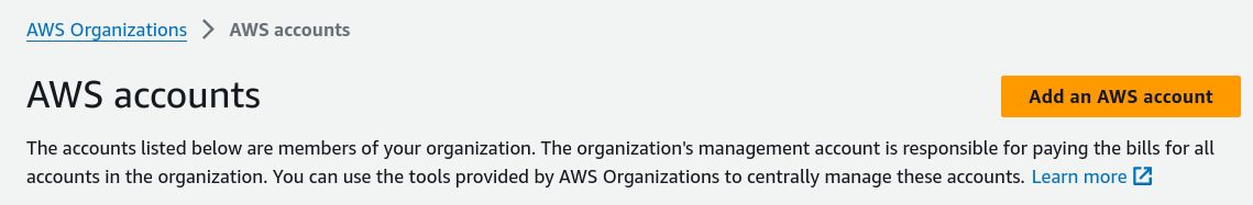 Create accounts in AWS Organizations