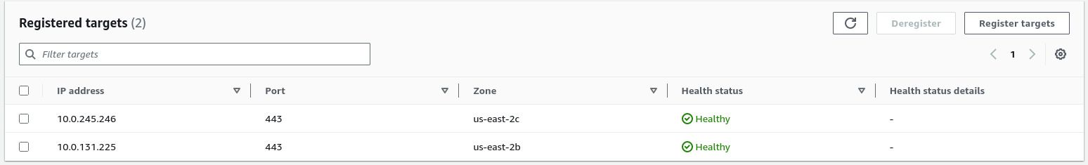 The load balancer targets from the AWS perspective.