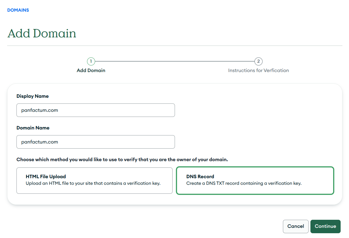 DNS Verification