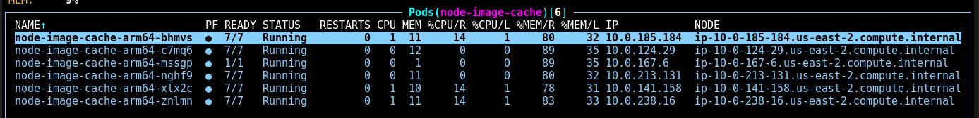 Caching pods running on each node