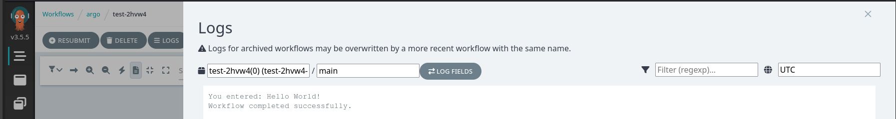 Workflow logs