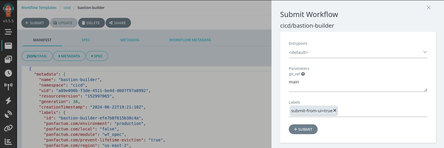 Submitting a WorkflowTemplate in the Argo Web UI