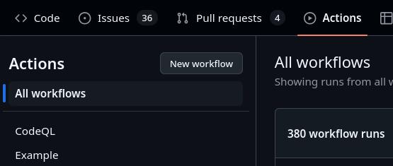 Workflow is registered with the repository