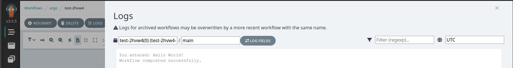 Workflow logs